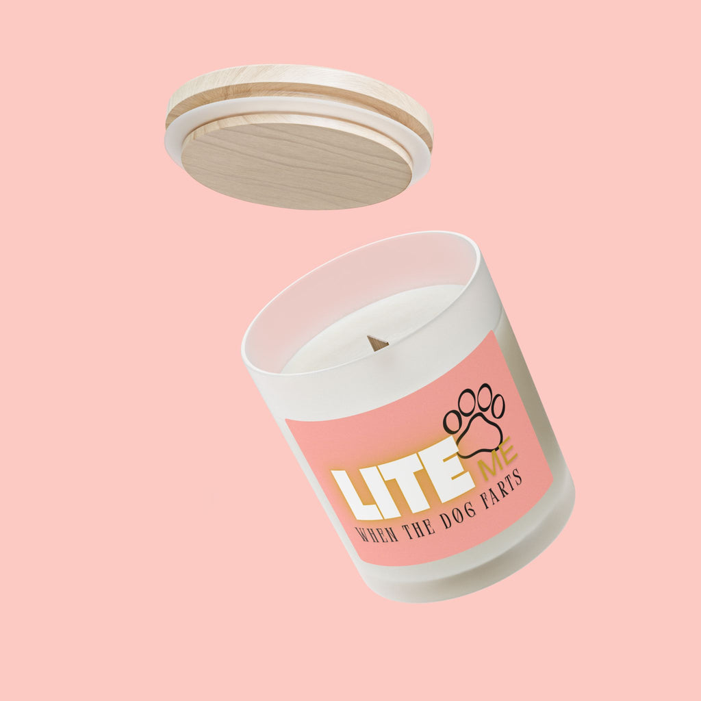 Frosted Glass Candle — "Lite Me When the Dog Farts" Scented Candle, 11oz Gift for Dog Lovers