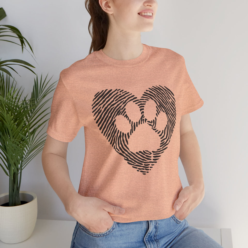 Fingerprint Heart Paw T-Shirt — Dog Paw Love Tee
