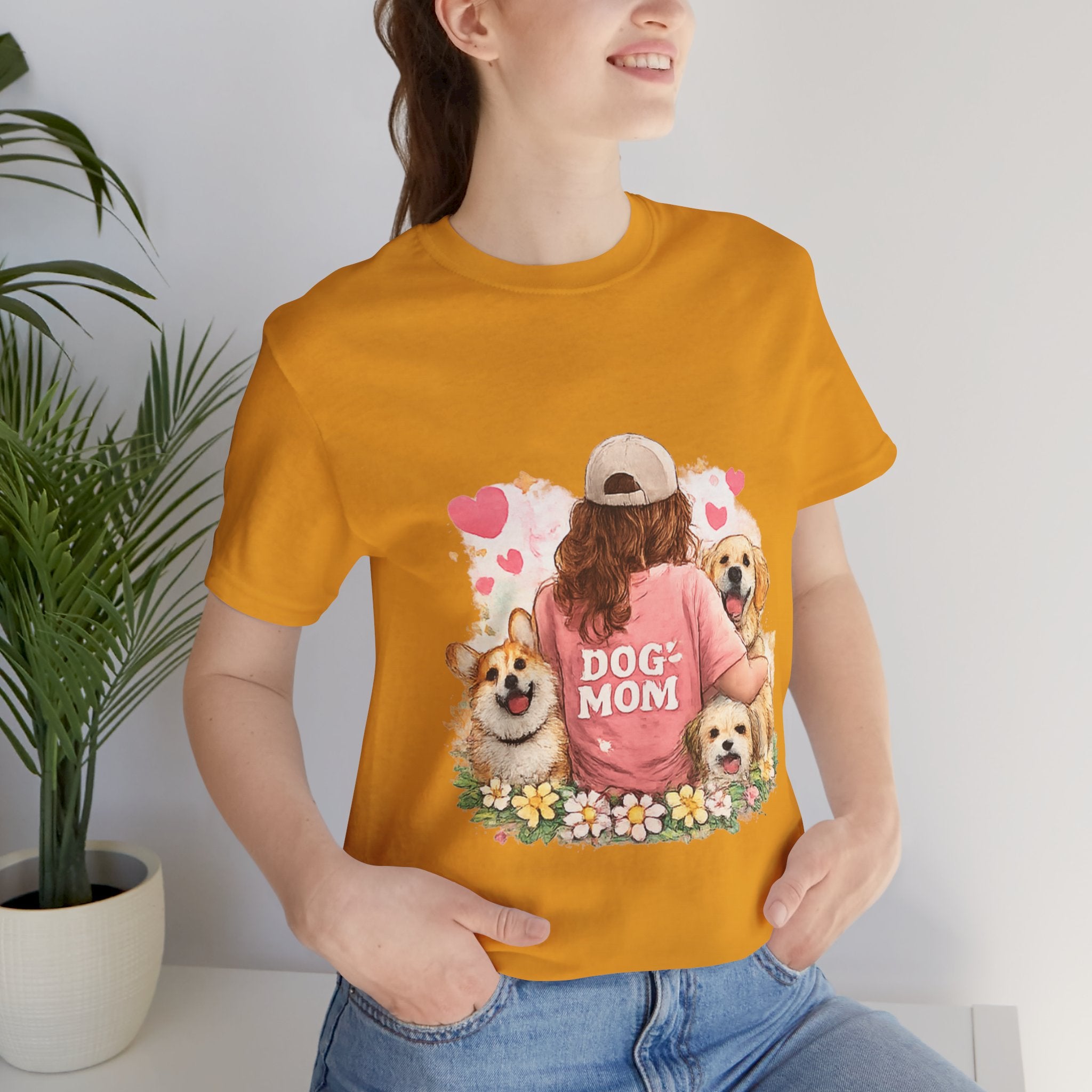 Dog Mom T-Shirt - Cute Woman with Dogs Graphic Tee