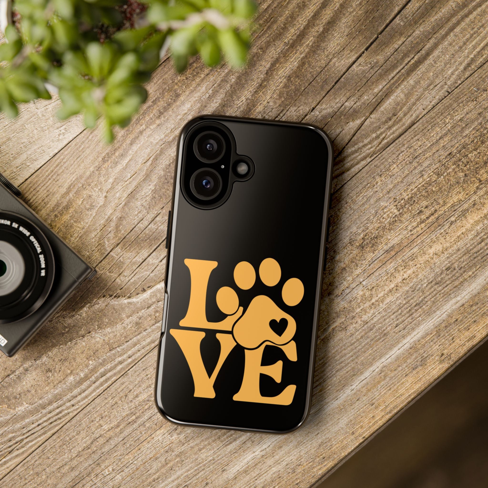 Phone Case — LOVE Paw Print Design (Pet Lover Protective Case)