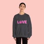 Dog Mom Love Crewneck Sweatshirt — Pink Paw Graphic