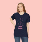 Dog Mom T‑Shirt – Minimal Pink Line Art Dog Tee