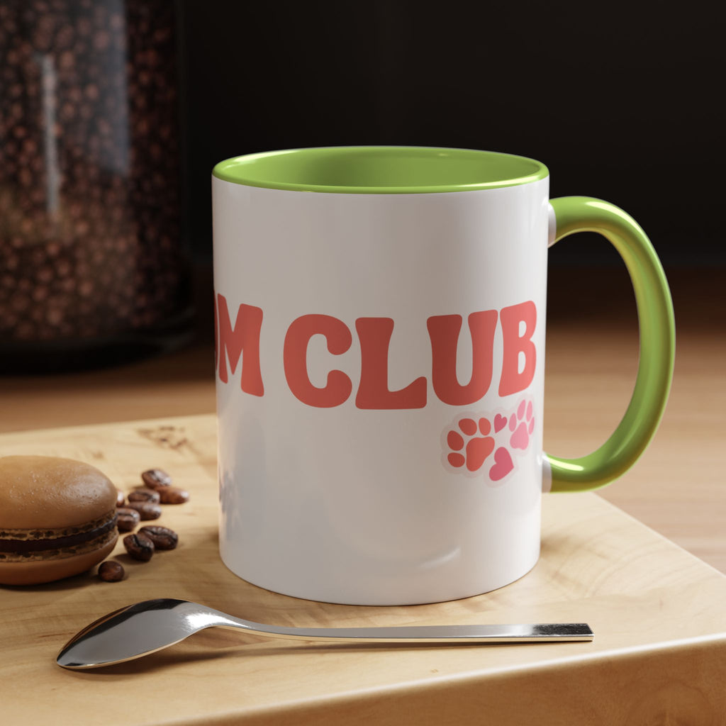 Mom Club Coffee Mug — Cute Paw Print Accent Mug for Dog Moms (11/15 oz)