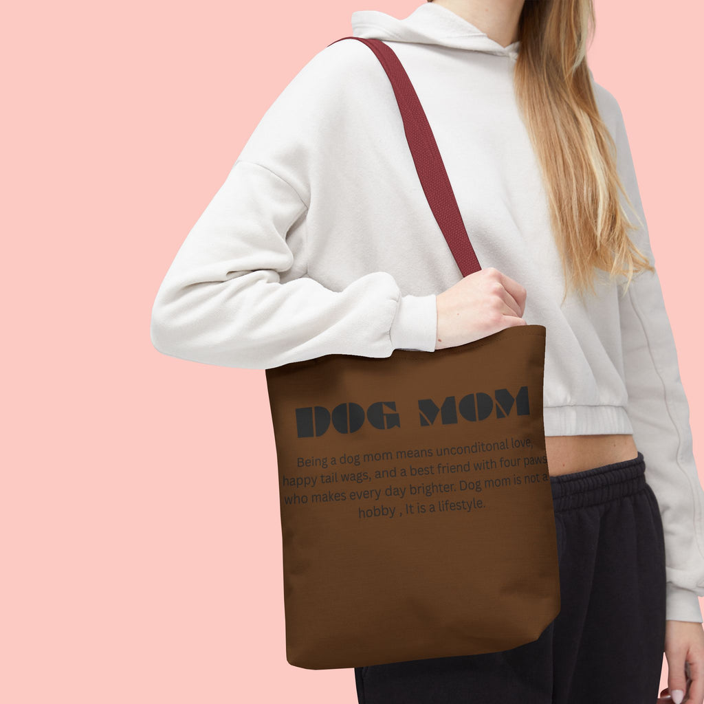 Dog Mom Tote Bag - 'Dog Mom' Printed Canvas Carryall, Gift for Dog Lovers