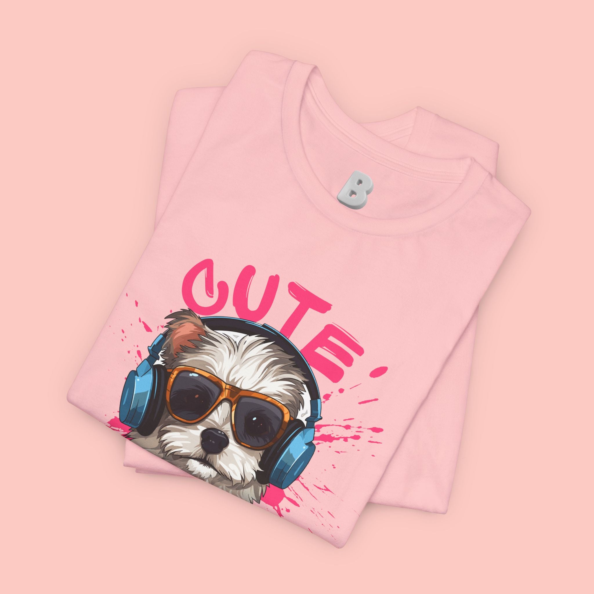 Cute Dog Tee — Headphones Puppy Graphic T-Shirt