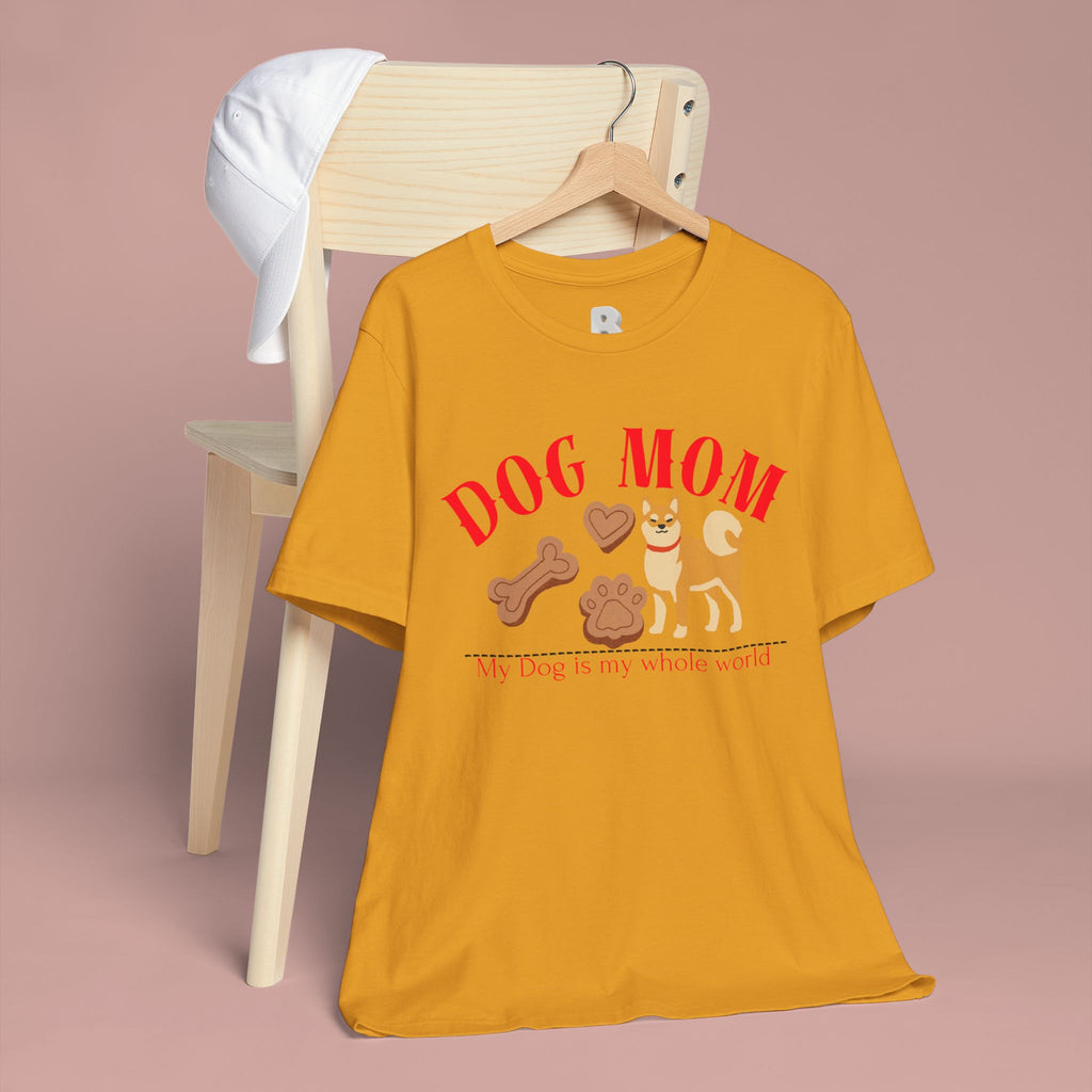 Dog Mom T-Shirt — Cute Shiba & Treats “My Dog Is My Whole World” Tee