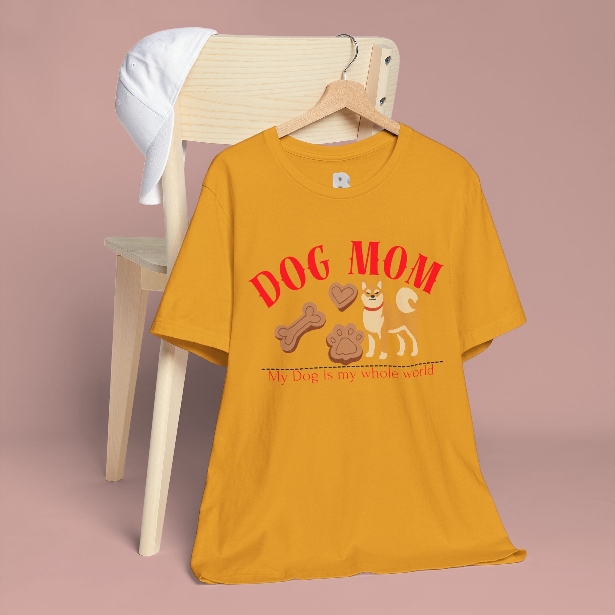 Dog Mom T-Shirt — Cute Shiba & Treats “My Dog Is My Whole World” Tee
