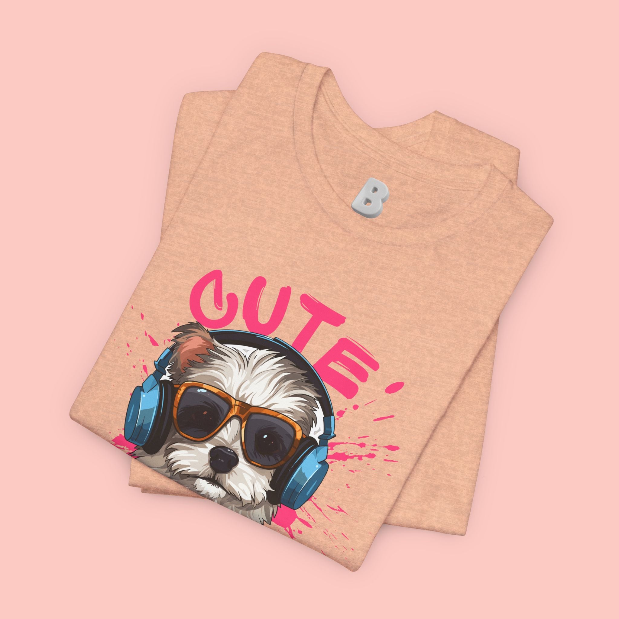 Cute Dog Tee — Headphones Puppy Graphic T-Shirt