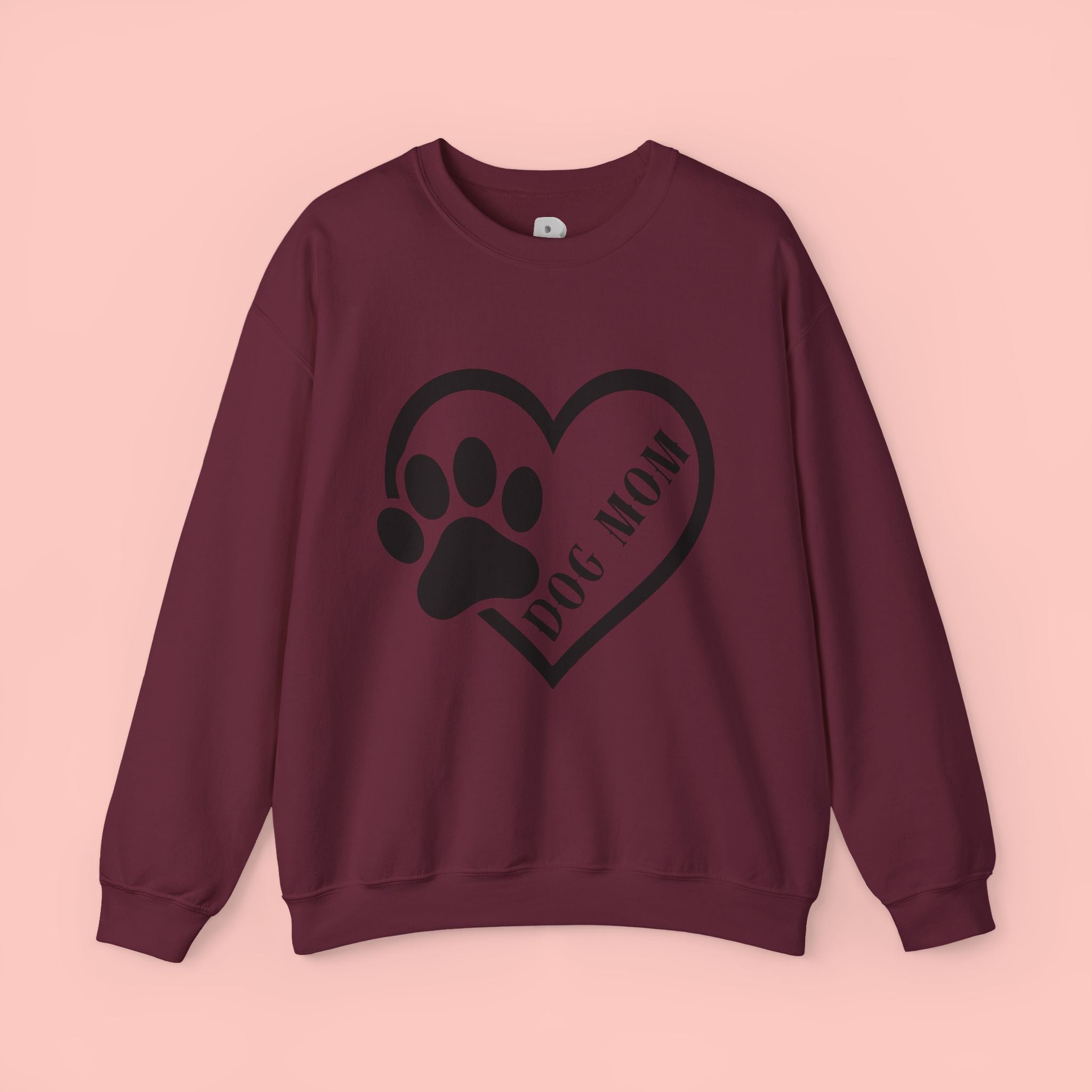 Dog Mom Heart Paw Crewneck Sweatshirt