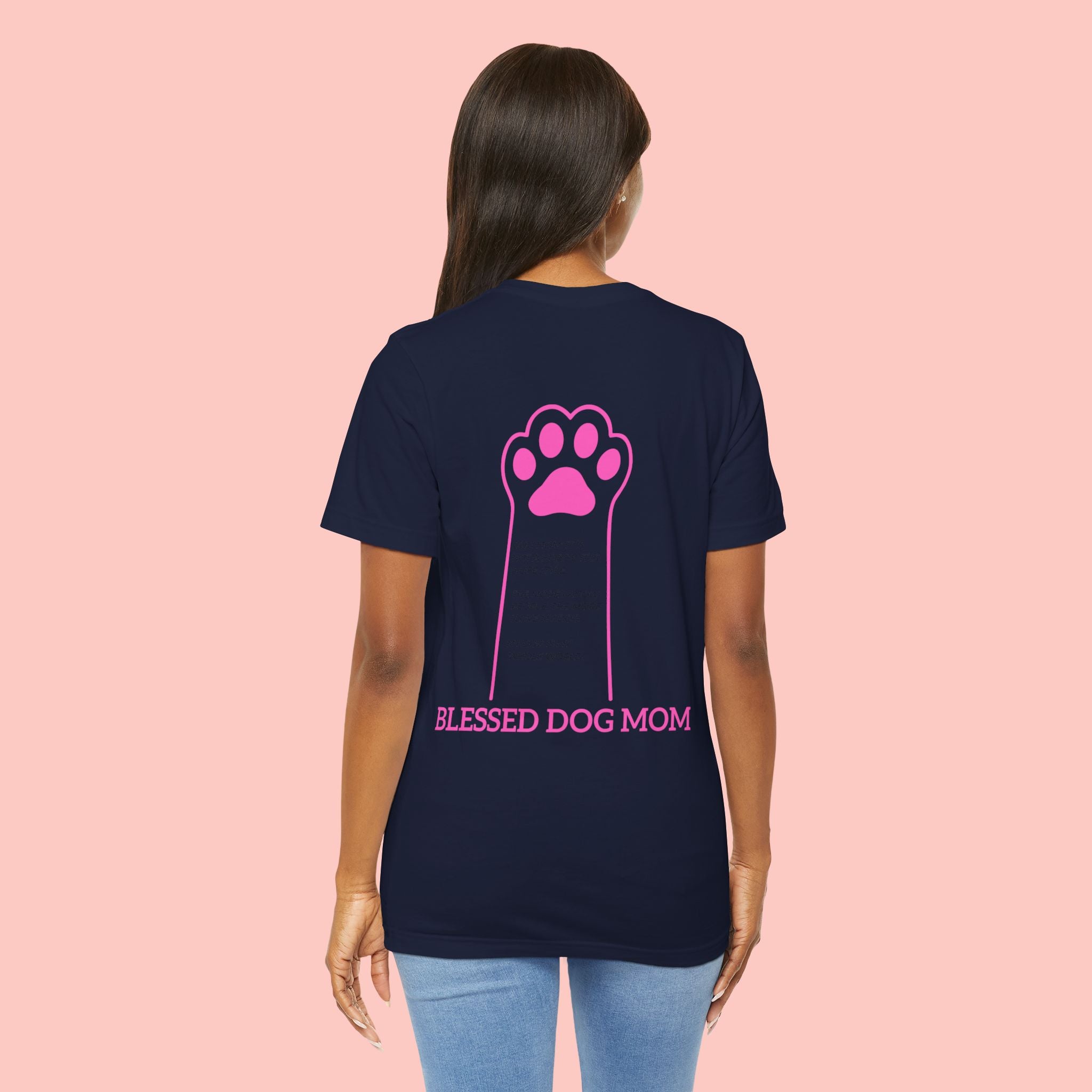 Blessed Dog Mom T-Shirt — Pink Paw Graphic Dog Lover Tee