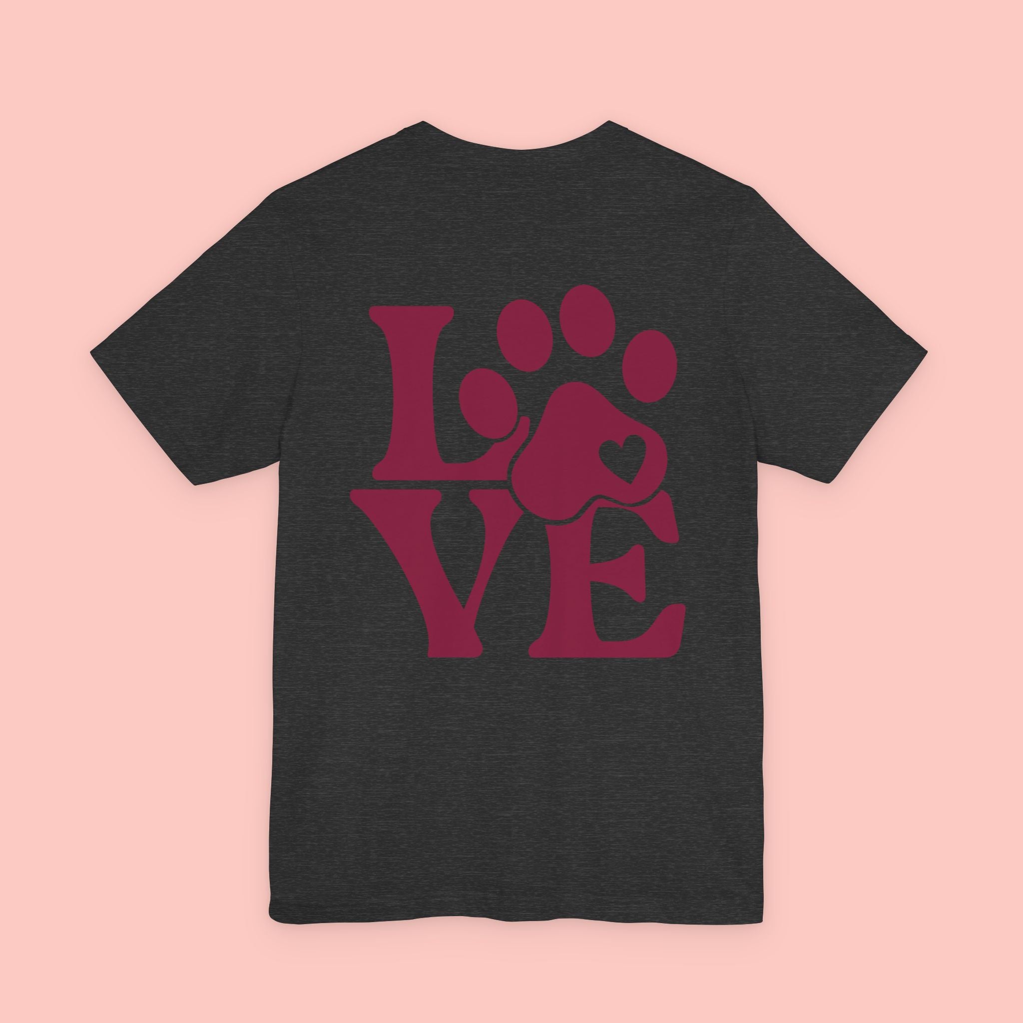 Dog Paw "LOVE" Tee - Pet Lover Graphic T-Shirt
