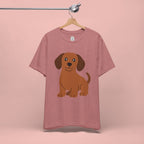 Dachshund Puppy Graphic T-Shirt — Cute Brown Dog Tee