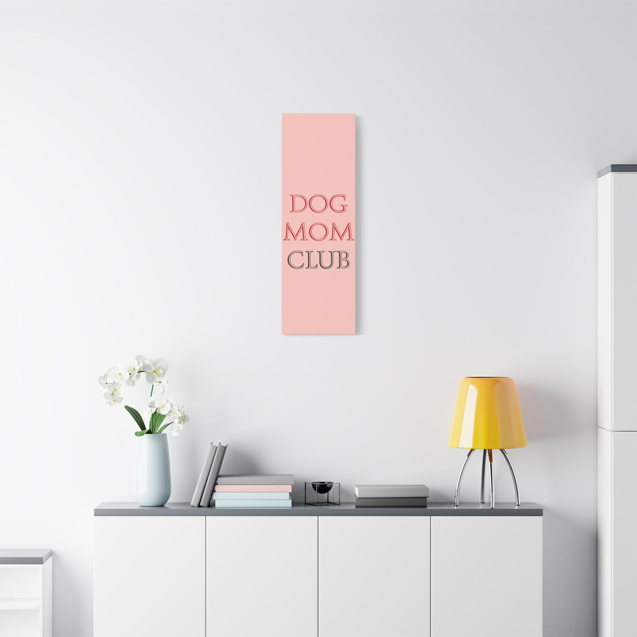 Dog Mom Club Canvas Wall Art — Pink Matte Stretched Canvas