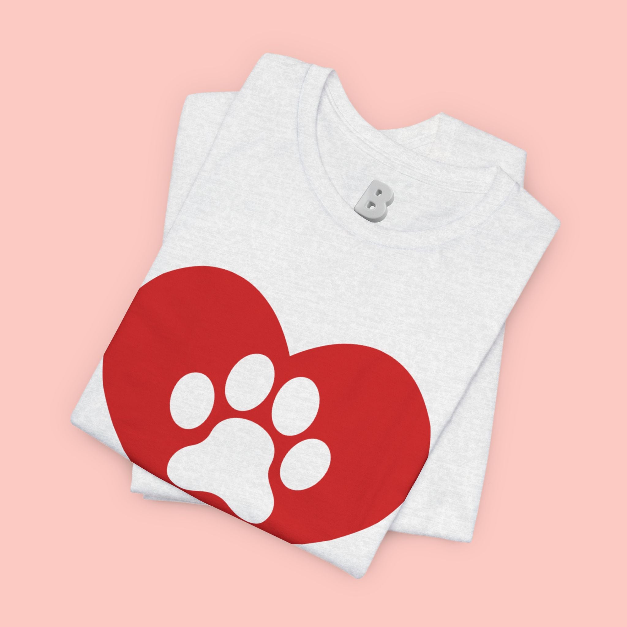 Pet Lover T-Shirt — Red Heart Paw Print Tee