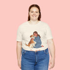 Dog Mom T‑Shirt — Cute Woman Hugging Dog Graphic Tee
