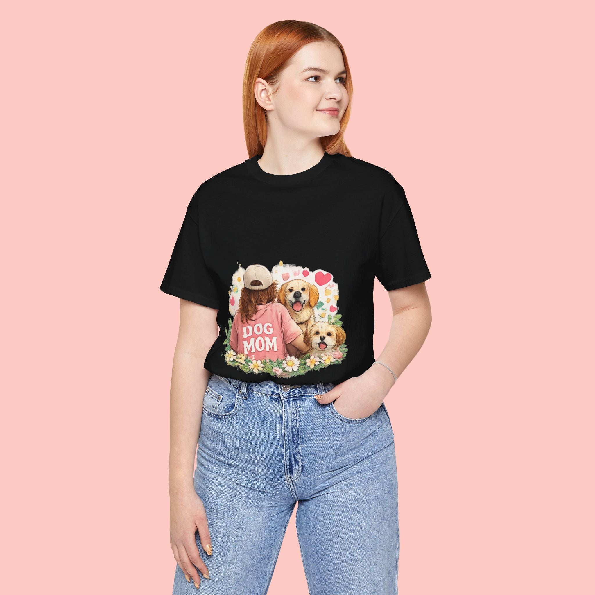 Dog Mom T-Shirt — Cute Floral Puppy Tee for Dog Lovers