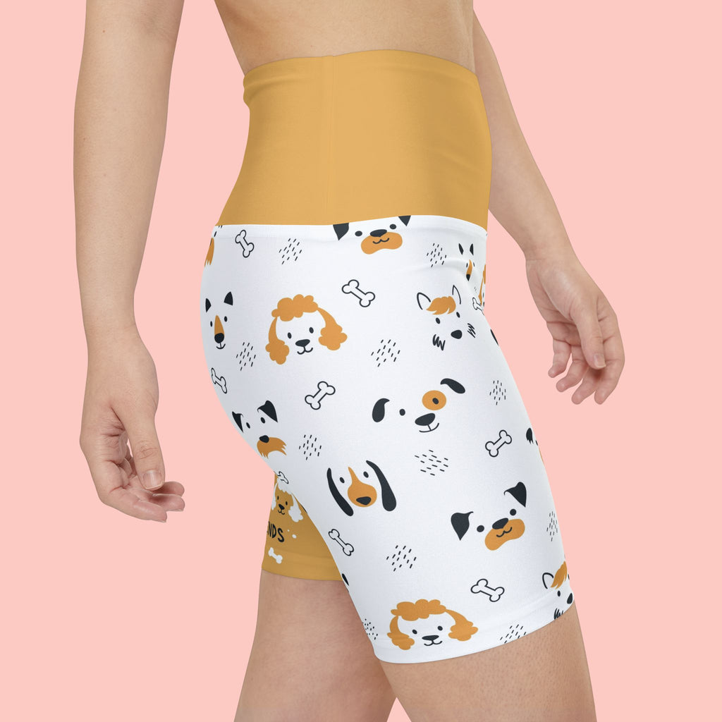 Women's Dog Print Workout Shorts — 'BARKLYNE' Best Friends AOP Activewear