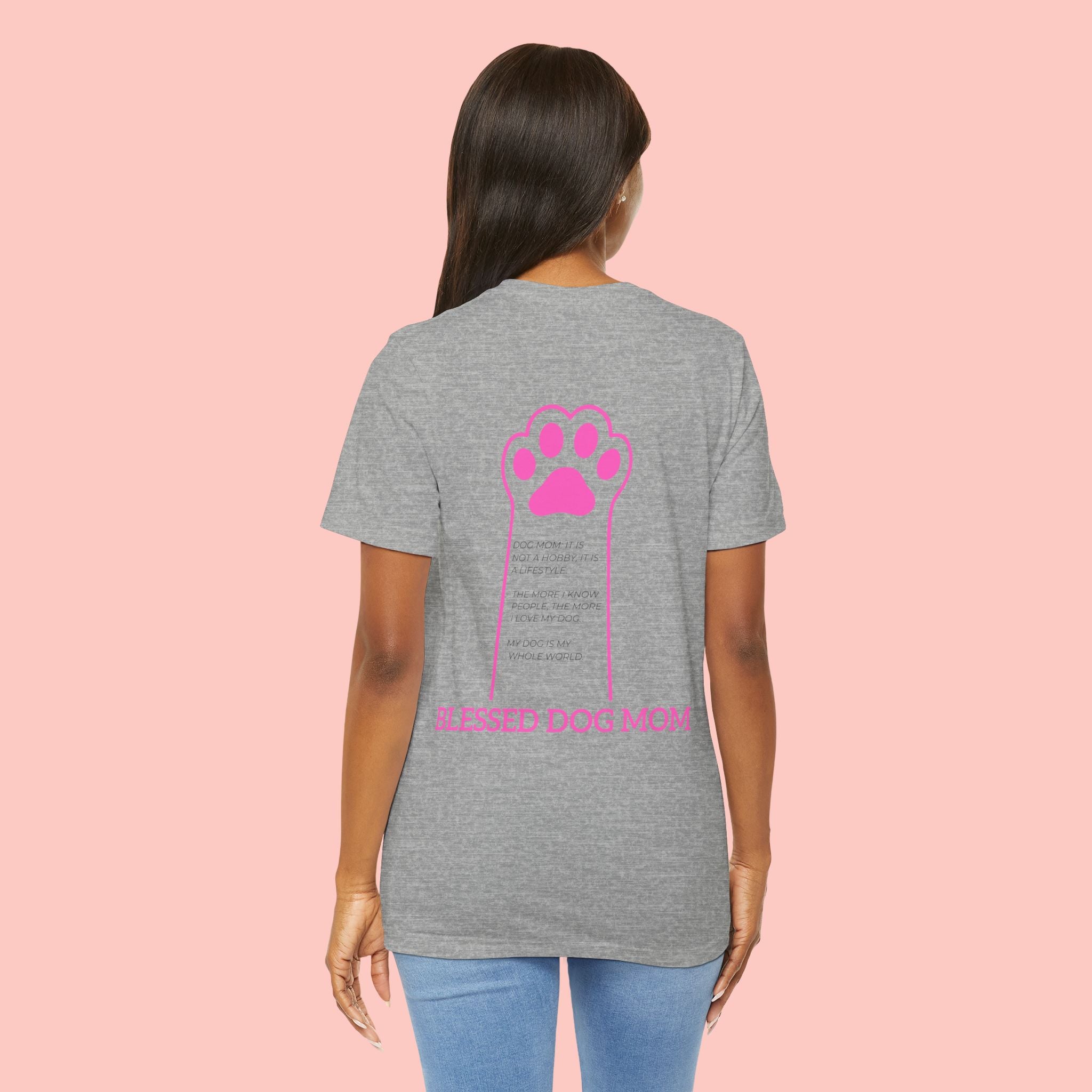 Blessed Dog Mom T-Shirt — Pink Paw Graphic Dog Lover Tee