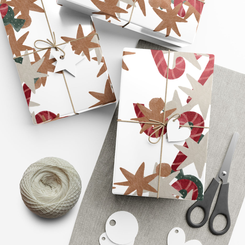 Holiday Candy Cane Gift Wrap Paper