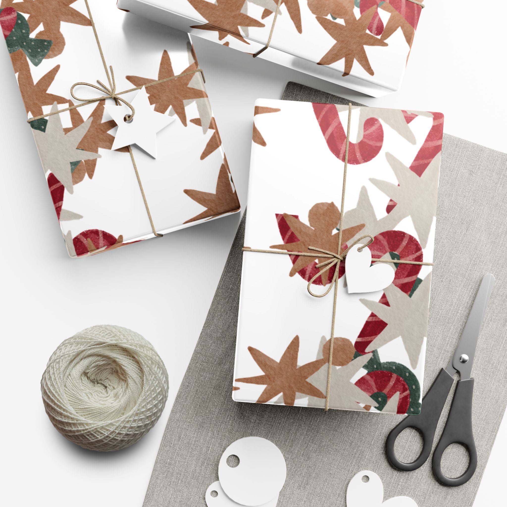 Holiday Candy Cane Gift Wrap Paper