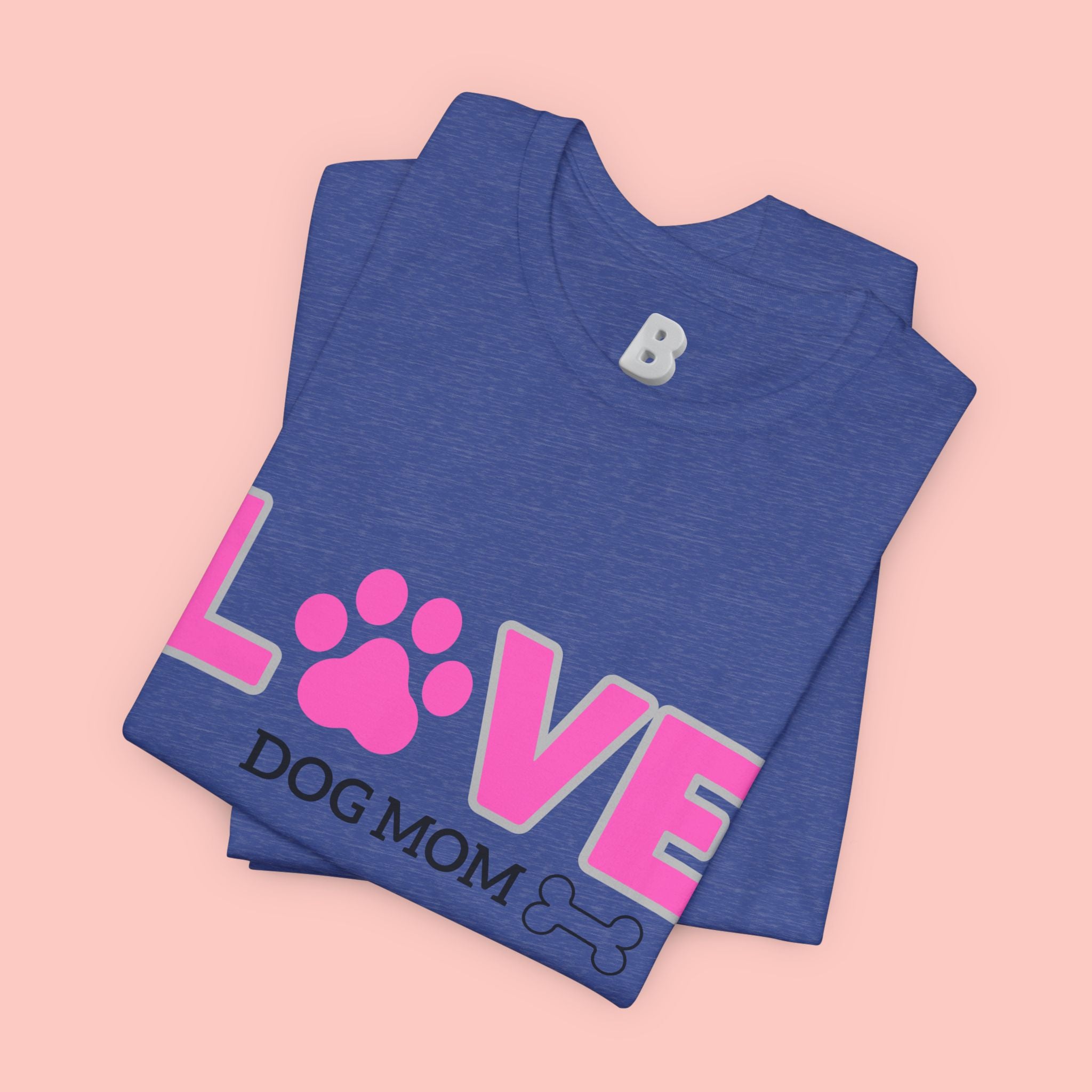 Love Dog Mom T-Shirt — Pink Paw Graphic Tee