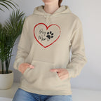 Dog Mom Hoodie — Heart Paw Print Pullover for Pet Lovers