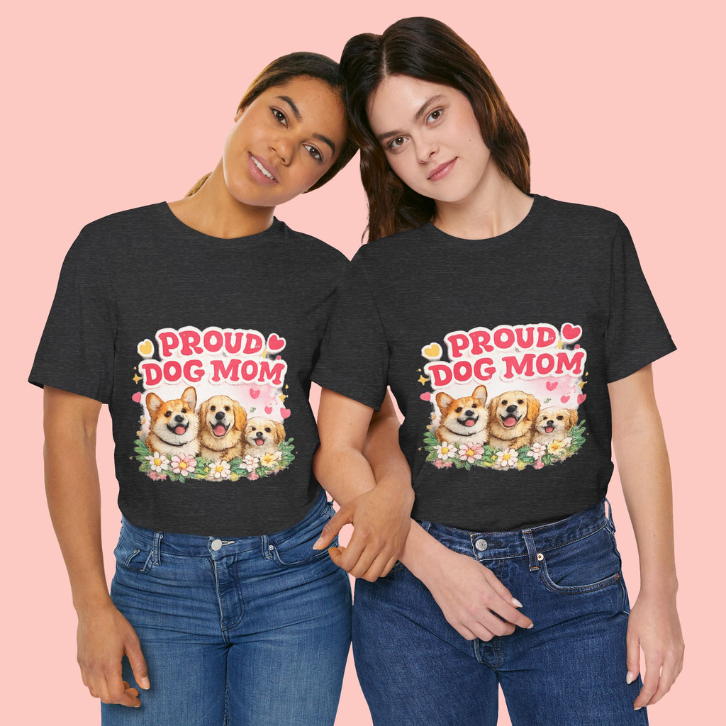 Proud Dog Mom T-Shirt — Cute Corgi & Golden Retriever Floral Tee for Pet Lovers