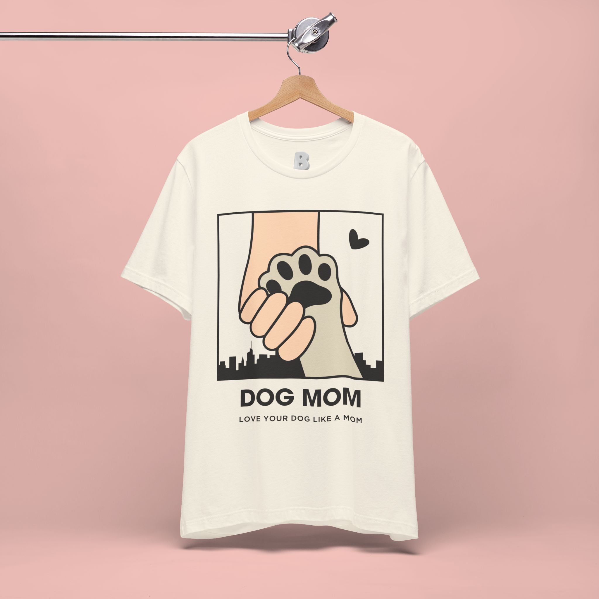 Dog Mom T-Shirt — "Love Your Dog Like a Mom" Paw Print Graphic