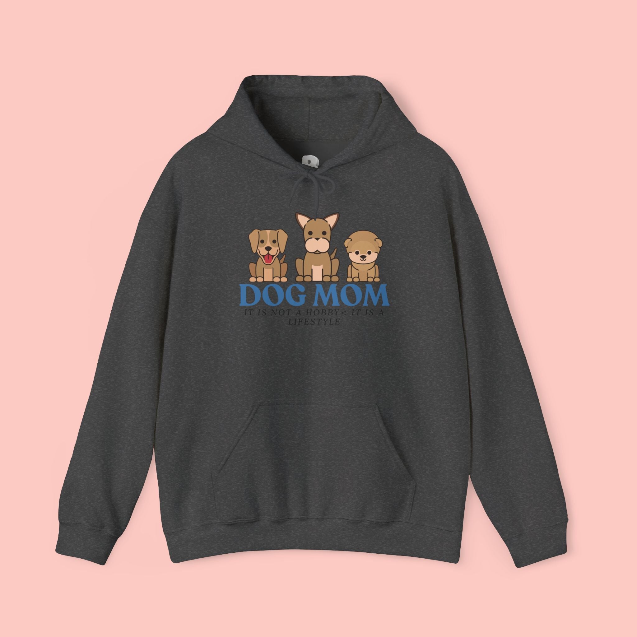 Dog Mom Hoodie — Cute Puppy Trio 'Dog Mom' Graphic Sweatshirt