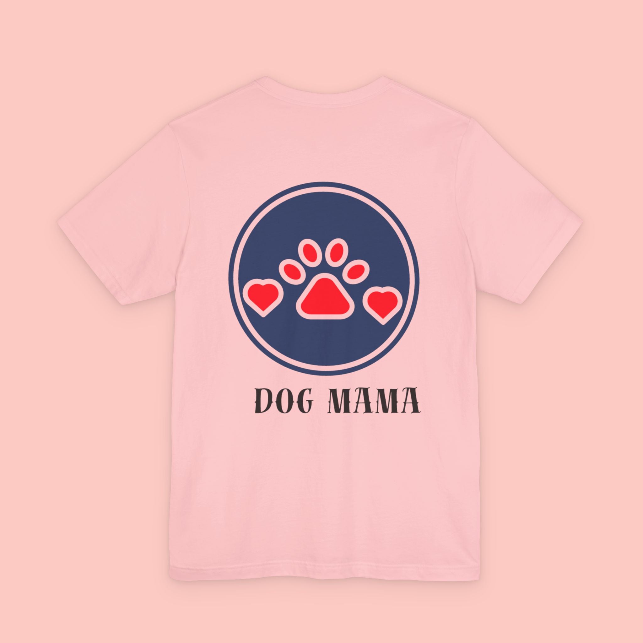 Dog Mama Tee - Paw Print Heart Graphic Short Sleeve Shirt