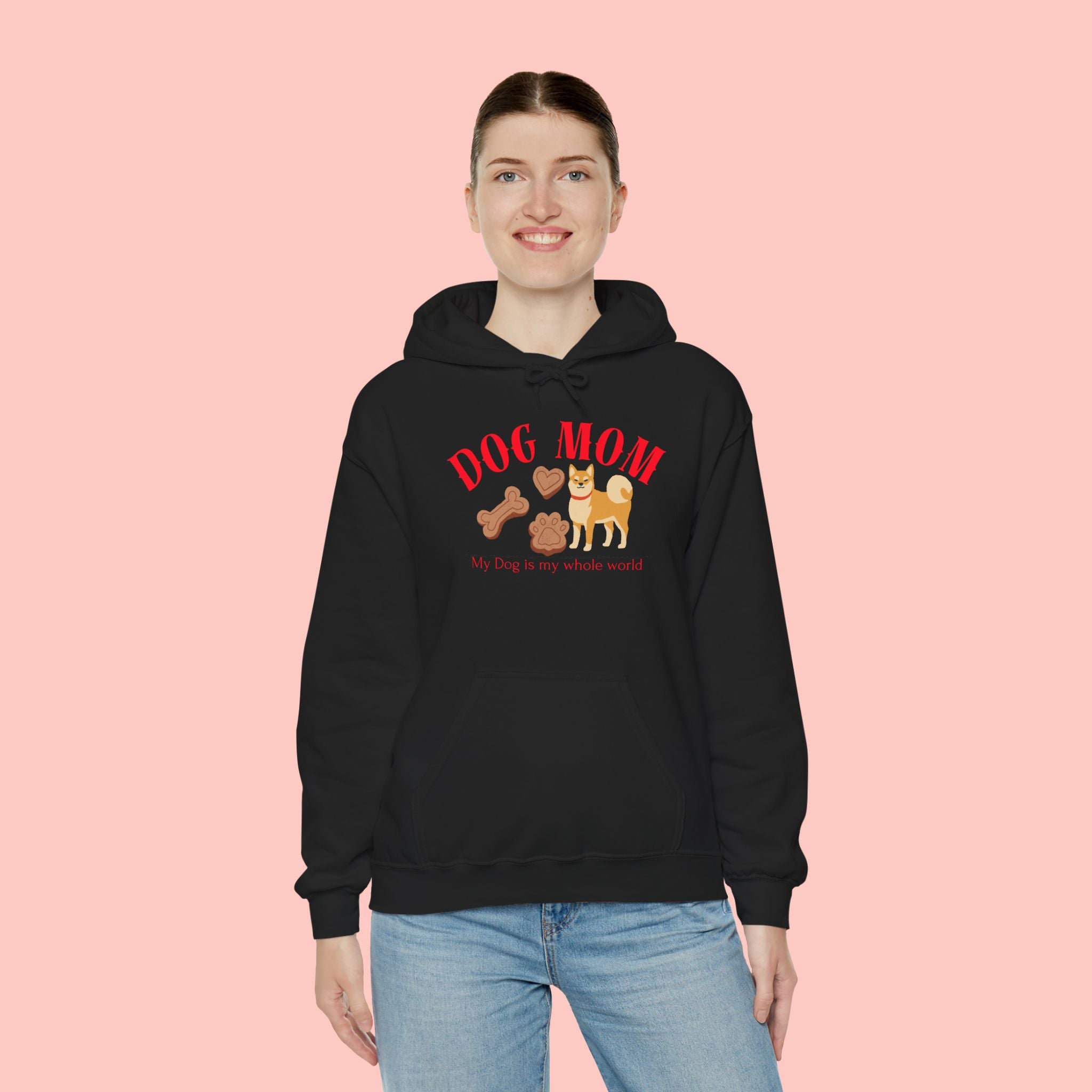 Dog Mom Hoodie – Cute Dog Paw & Bone Graphic Sweatshirt