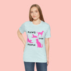 Paws Over People Tee — Pink Cats & Dogs Graphic T-Shirt