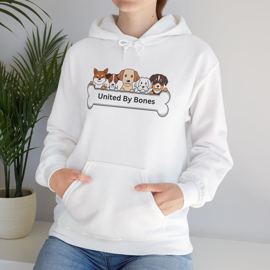 United By Bones Hoodie — Cute Cartoon Dogs Paw Bone Graphic Sweatshirt