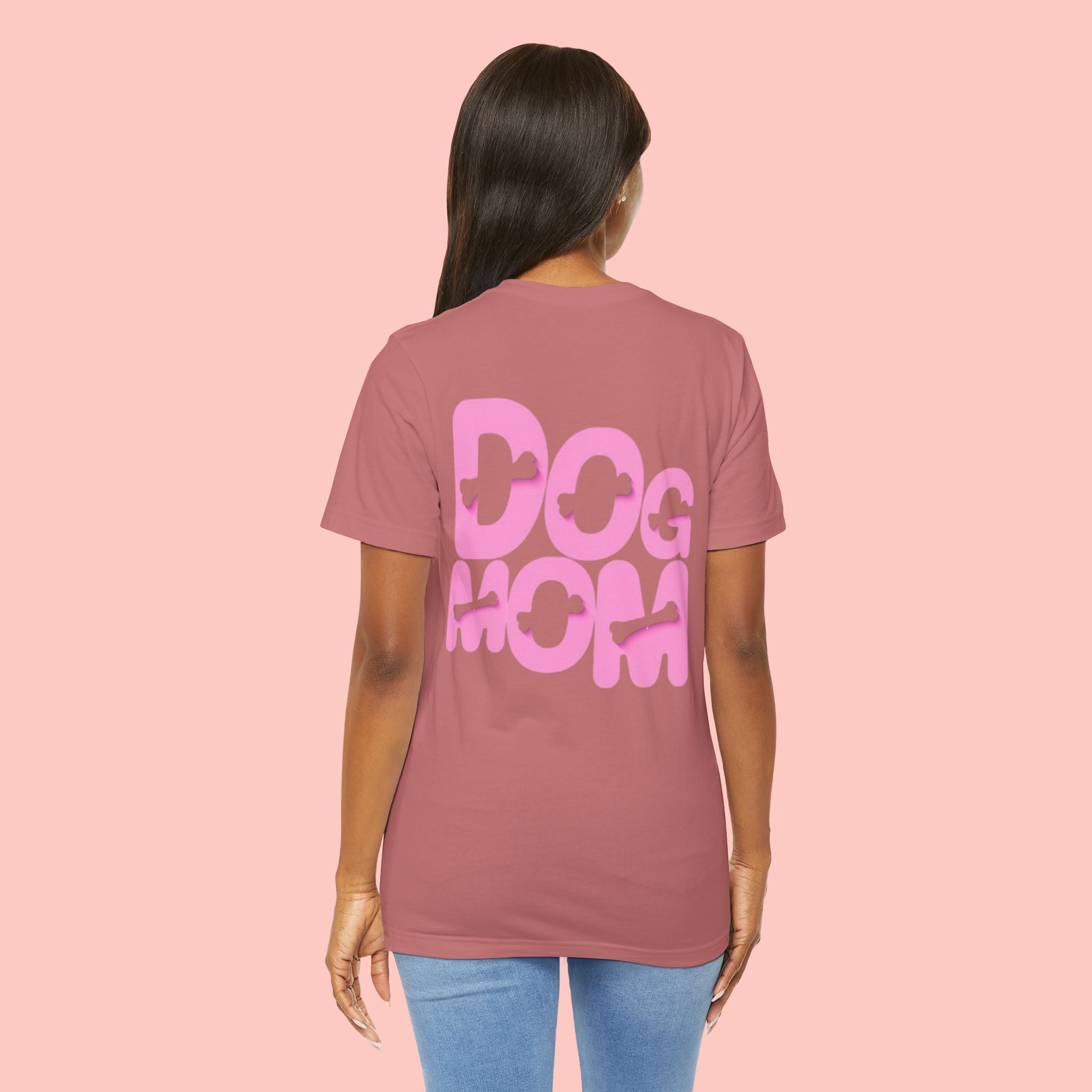 Dog Mom T-Shirt — Retro Pink Graphic Tee for Pet Lovers