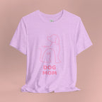 Dog Mom T‑Shirt – Minimal Pink Line Art Dog Tee