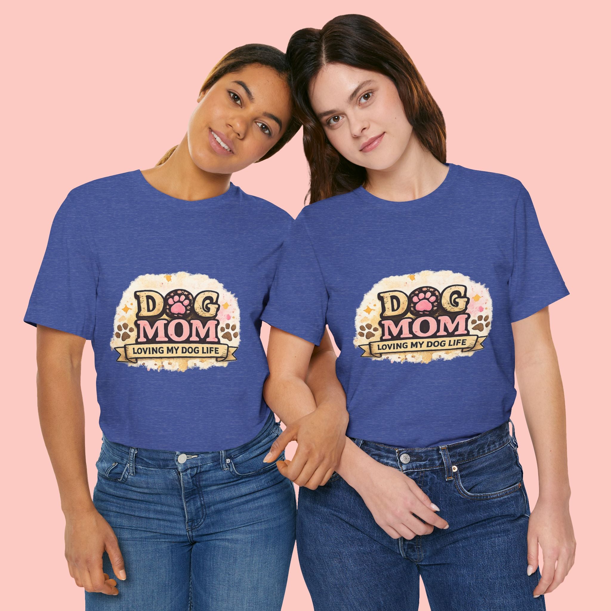 Dog Mom T-Shirt – "Loving My Dog Life" Cute Paw Print Tee for Pet Moms