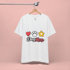 Dog Mom T-Shirt – Heart, Paw & Flower Graphic Tee
