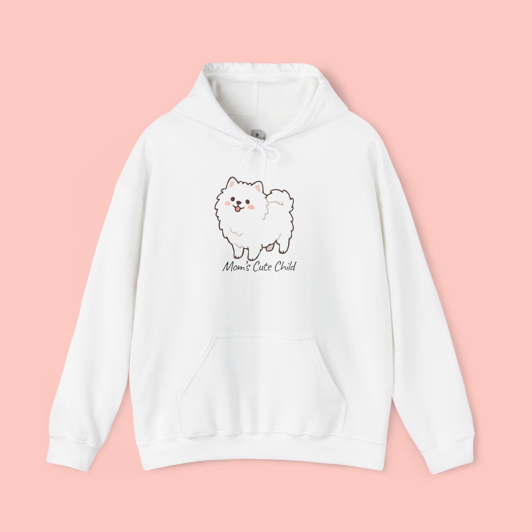 Pomeranian 'Mom's Little Child' Hoodie – Cute White Dog Graphic Pullover