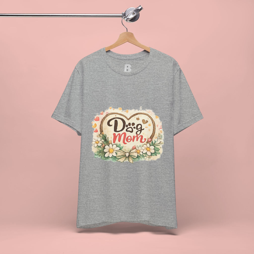 Dog Mom T-Shirt – Floral Paw Heart Graphic Tee
