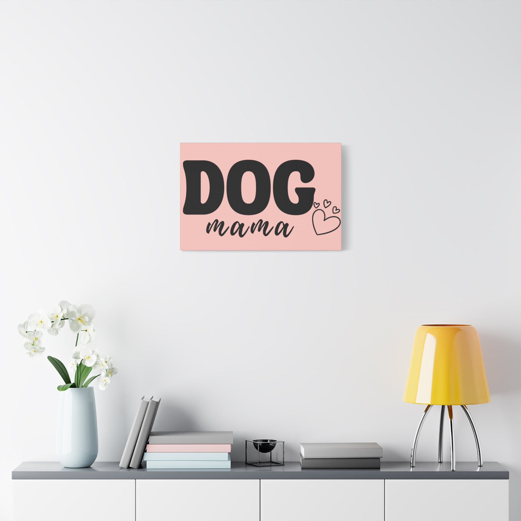Dog Mama Pink Canvas Wall Art — Heart Pet Mom Decor