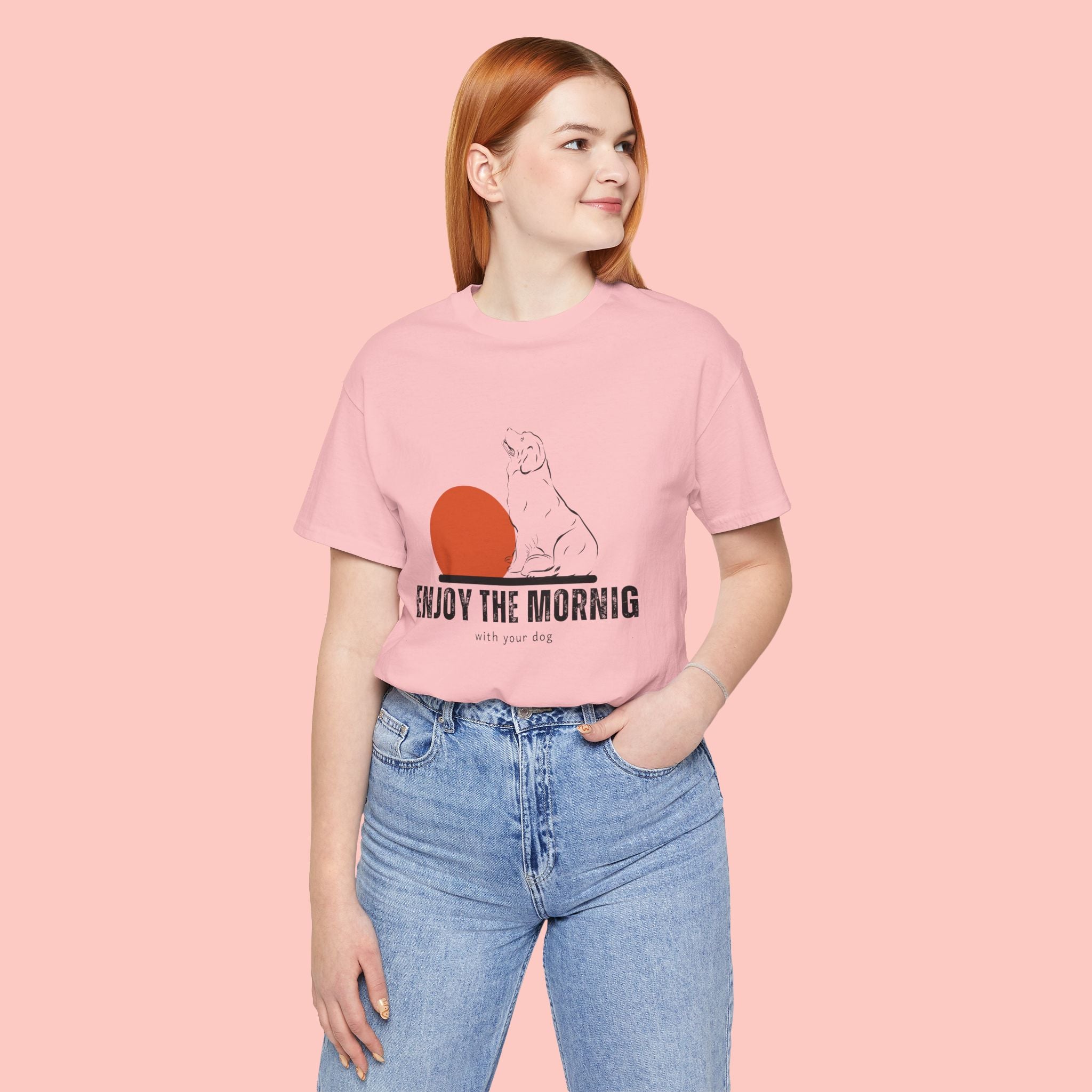 Enjoy the Morning Dog T-Shirt — Graphic Sunrise Pet Lover Tee