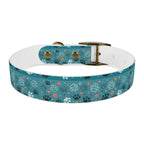 Paw Print Dog Collar — Teal Patterned Pet Collar for Small & Medium Dogs