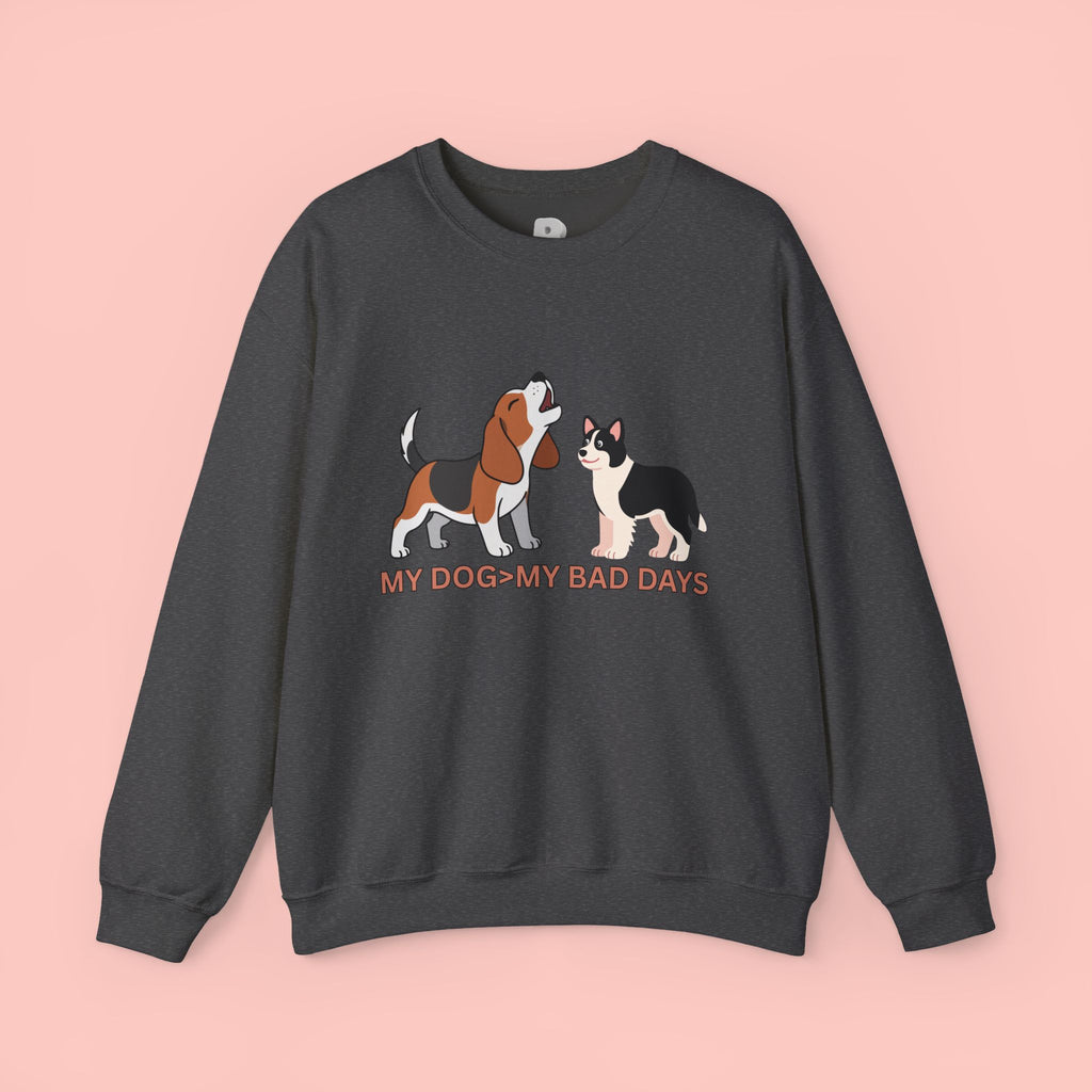 My Dog My Bad Days Sweatshirt – Cute Beagle & Corgi Crewneck for Dog Lovers