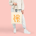 Love Paw Tote Bag — Cute Pet Lover Canvas Tote (LOVE with Paw Print)