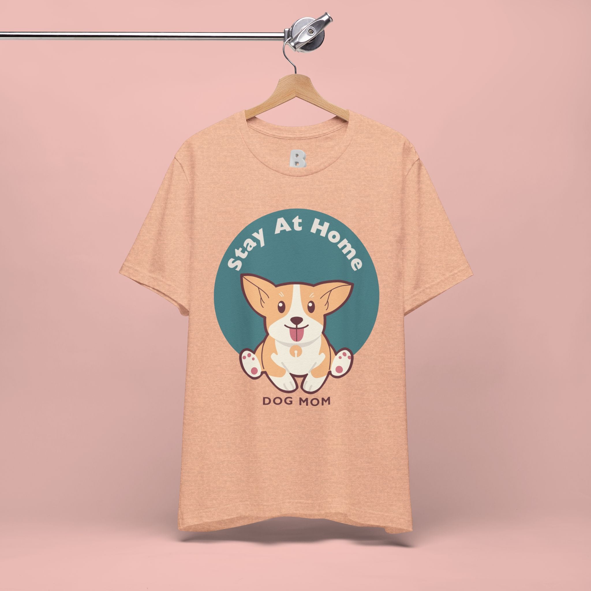 Stay At Home Dog Mom T-Shirt — Cute Corgi Graphic Tee