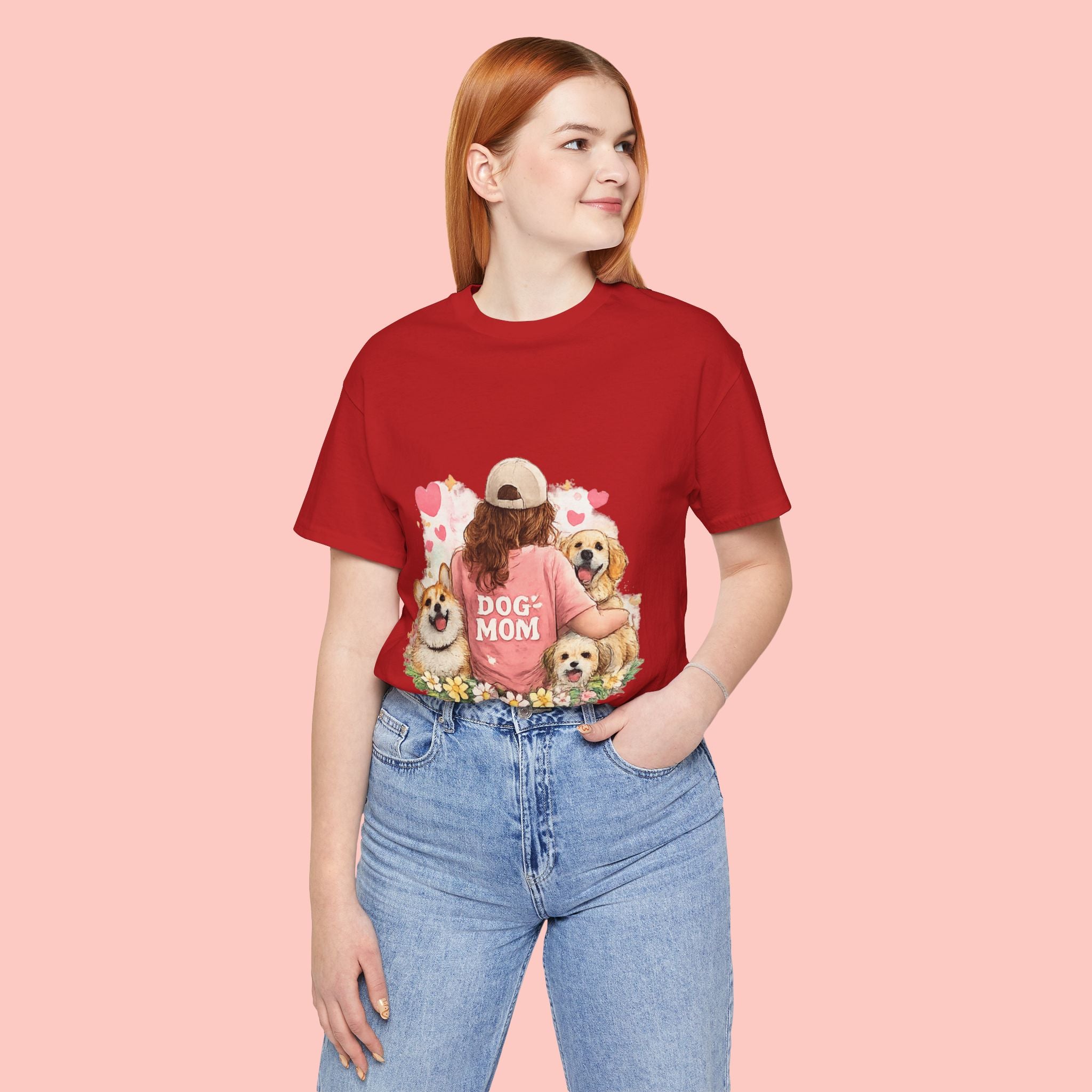 Dog Mom T-Shirt - Cute Woman with Dogs Graphic Tee