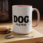 Dog Mama Accent Coffee Mug — Cute Black & White Pet Lover Gift (11/15oz)