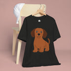Dachshund Puppy Graphic T-Shirt — Cute Brown Dog Tee