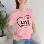 Dog Mom Love T-Shirt — "LOVE Proud Dog Mom" Heart Paw Tee