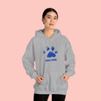 Dog Mom Paw Print Hoodie – Cute Pet Lover Sweatshirt, Blue Paw 'DOG MOM' Design